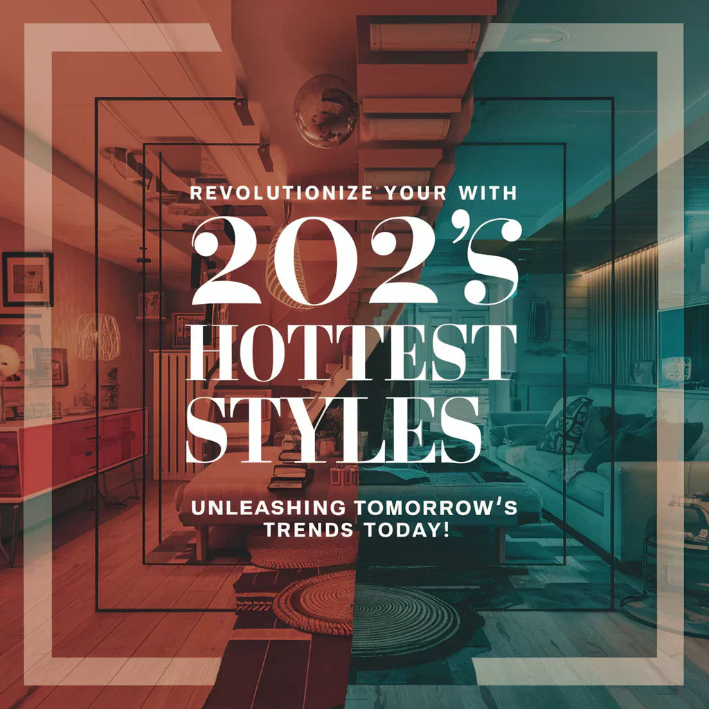 A captivating cover image featuring a stunning home interior that showcases cutting-edge decor styles for 2025. The design includes a blend of modern and vintage elements, with sleek furniture and retro accents.