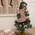 Indian Black Forest Brown Floral Thick Linen Block Printed Christmas Stockings with Elegant Pom Pom Detailing for Festive