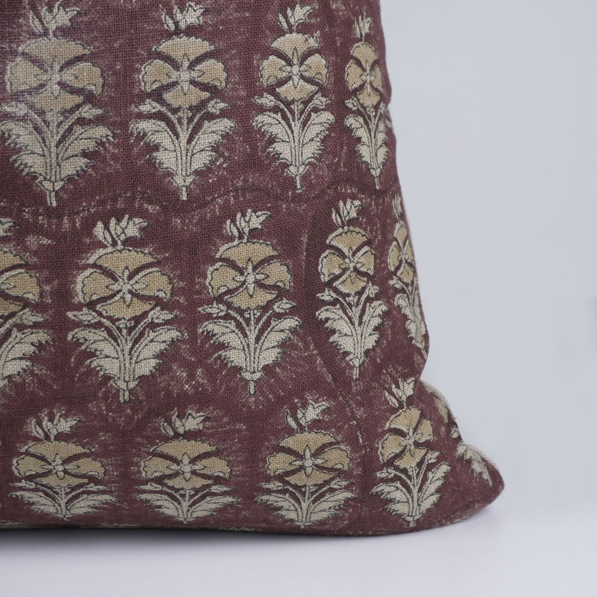 Block Print Chocolate Boho Pillow Cover - Mormukut