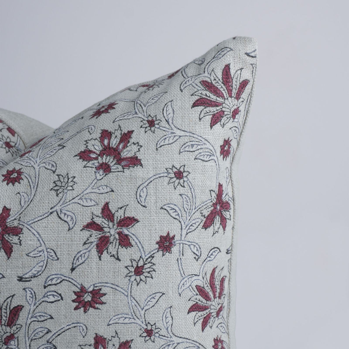 Indian Brown Floral Cushion Cover - Aradhana