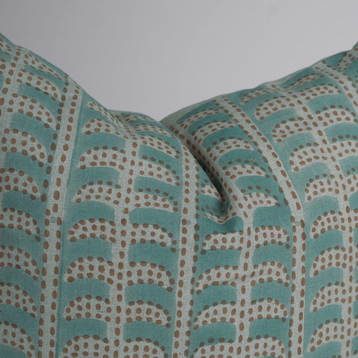 Hand Block Printed Linen Pillow Cover - Blue Garud
