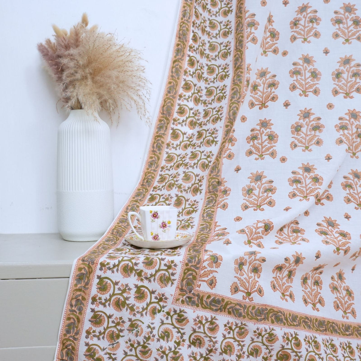 Handcrafted Block Print 100% Cotton Curtains - Sawrna