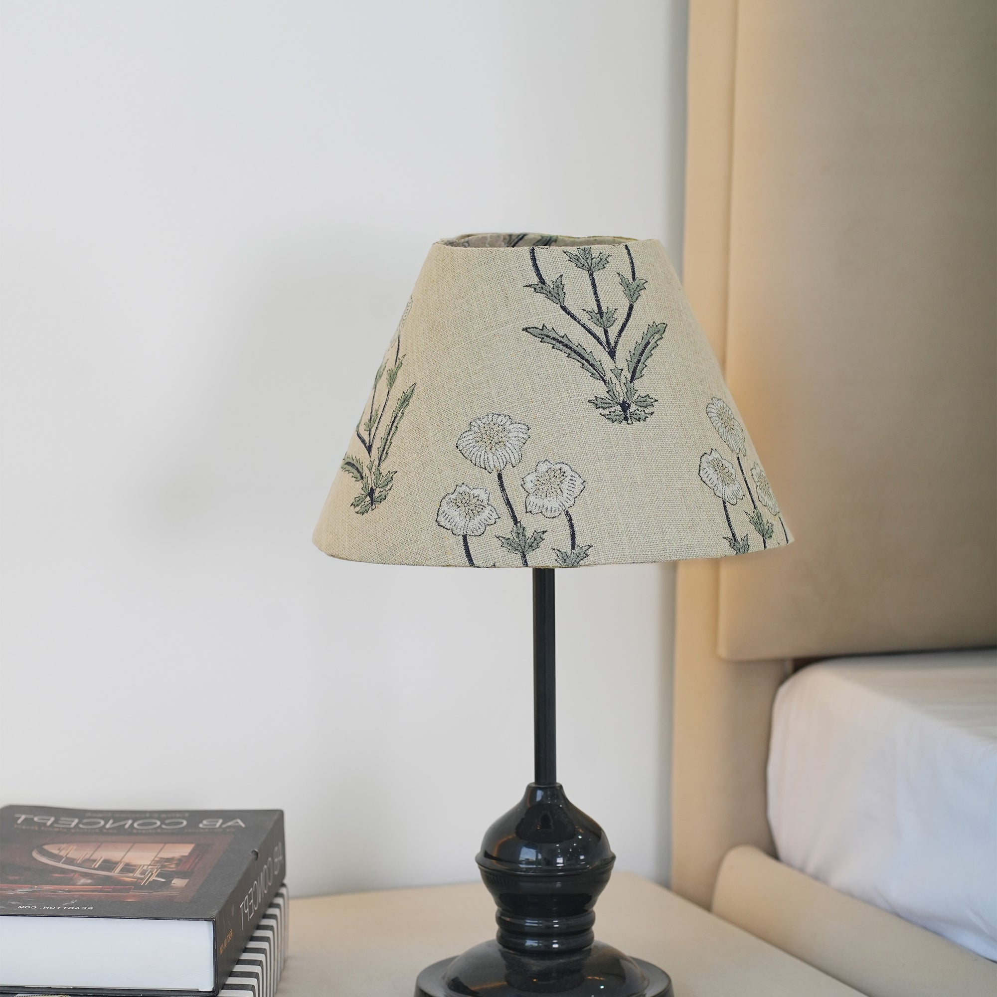 Amitabh Block Printed Thick Linen Coolie Table Lampshade