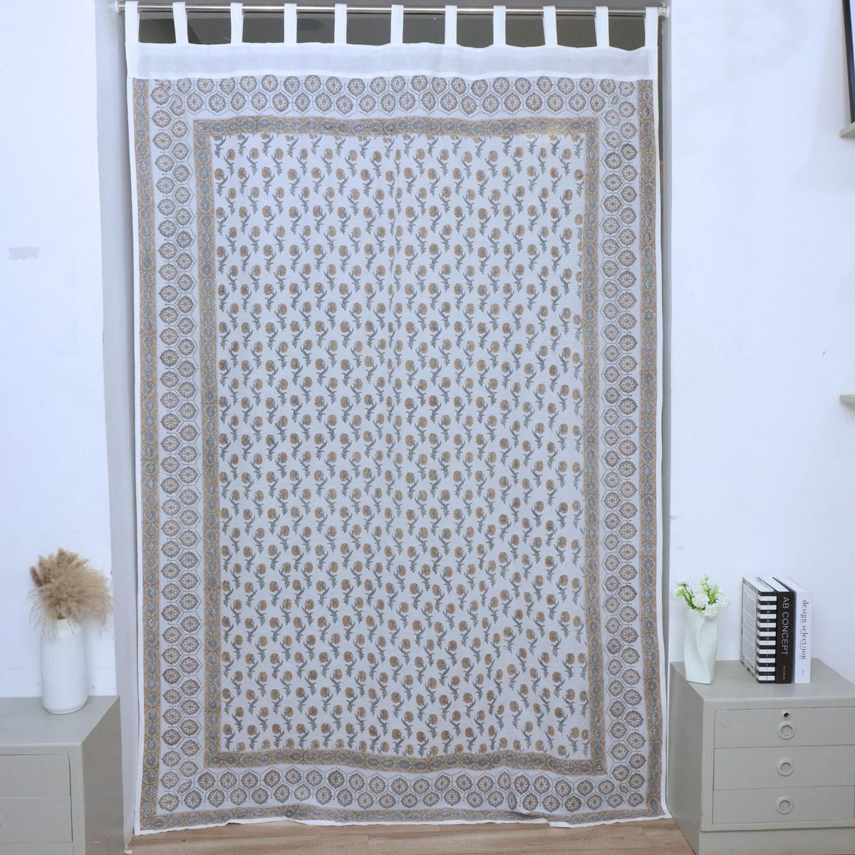 Handmade 100% Cotton Tab Top Curtain - Daffodil