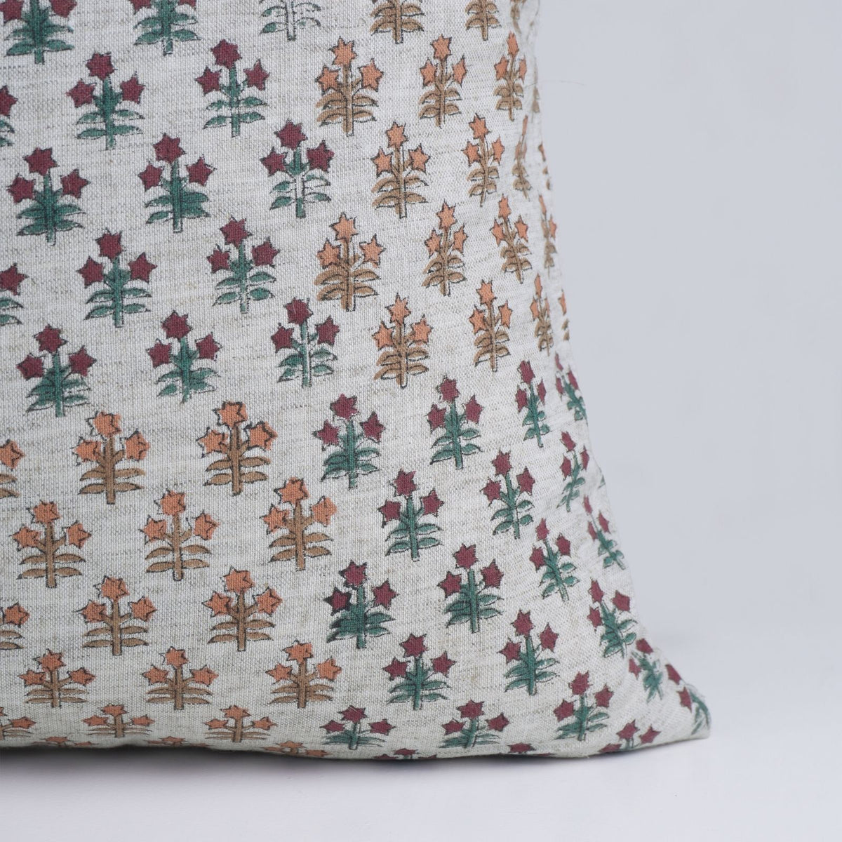 Handmade Viscose Linen Cushion Cover - Kesariya