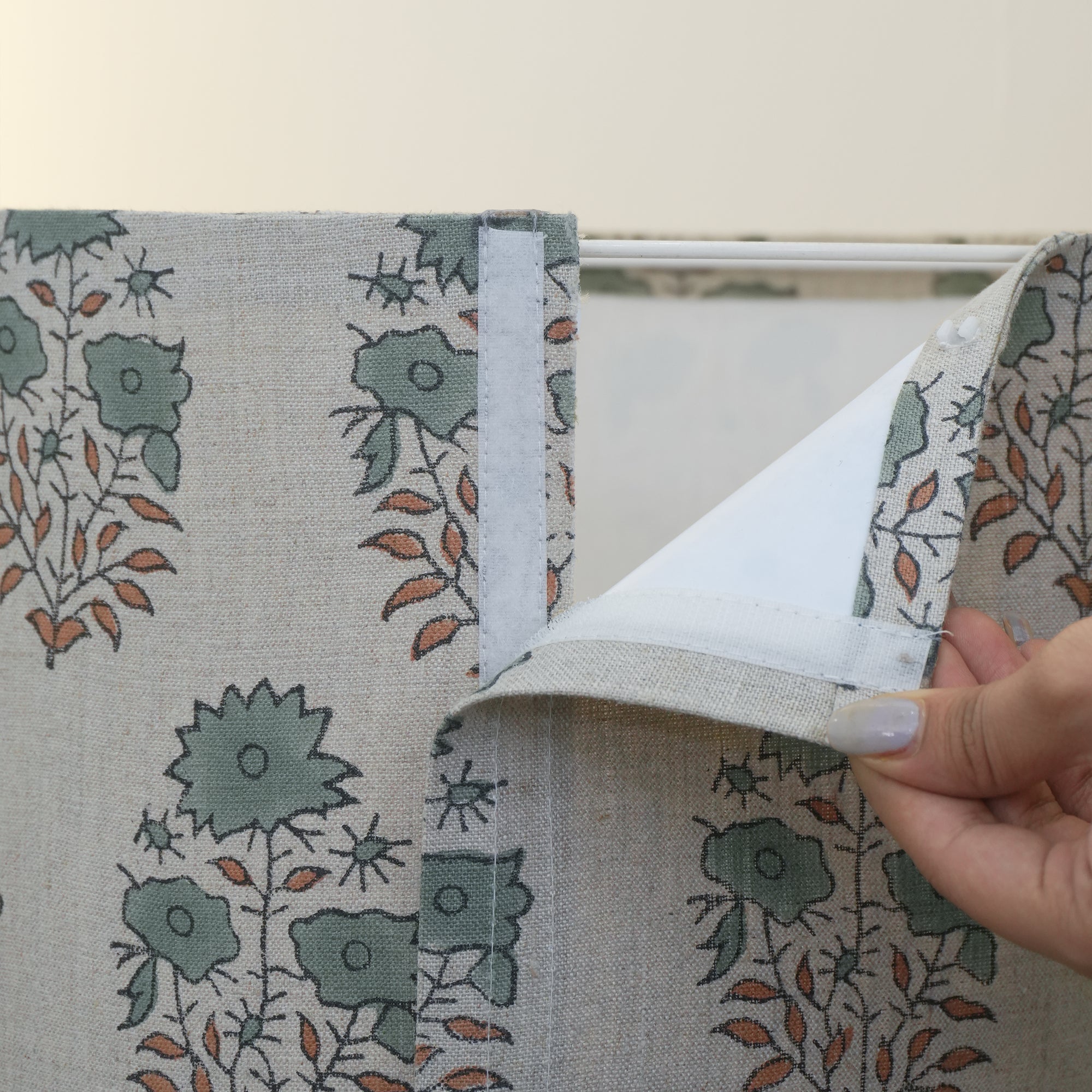 Mayra Indian Block Print Floral Pure Linen Boho Lampshade
