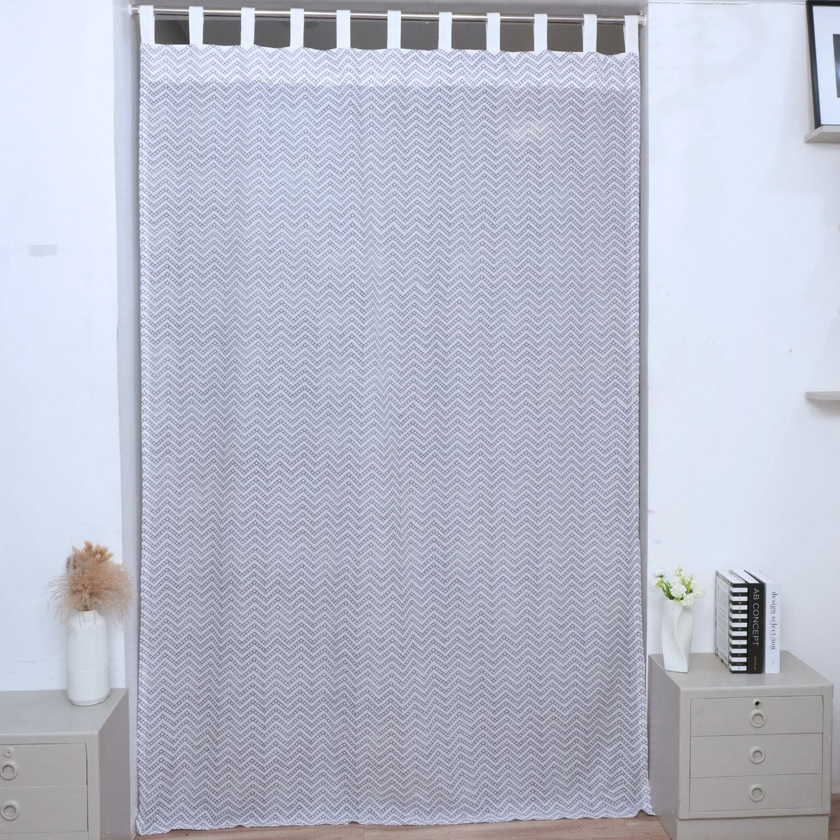 Hand Block Printed Window Cotton Curtain - Tarang
