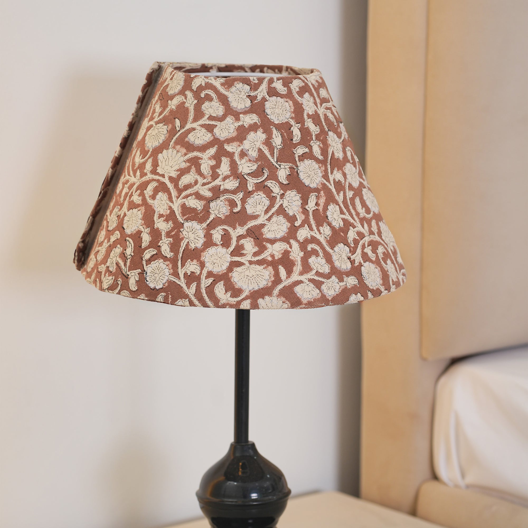 Block Print Duck Canvas Lampshade for Farmhouse Decor  || Saraswati