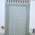 Block Print Arpan Sage Green Floral Cotton Curtain