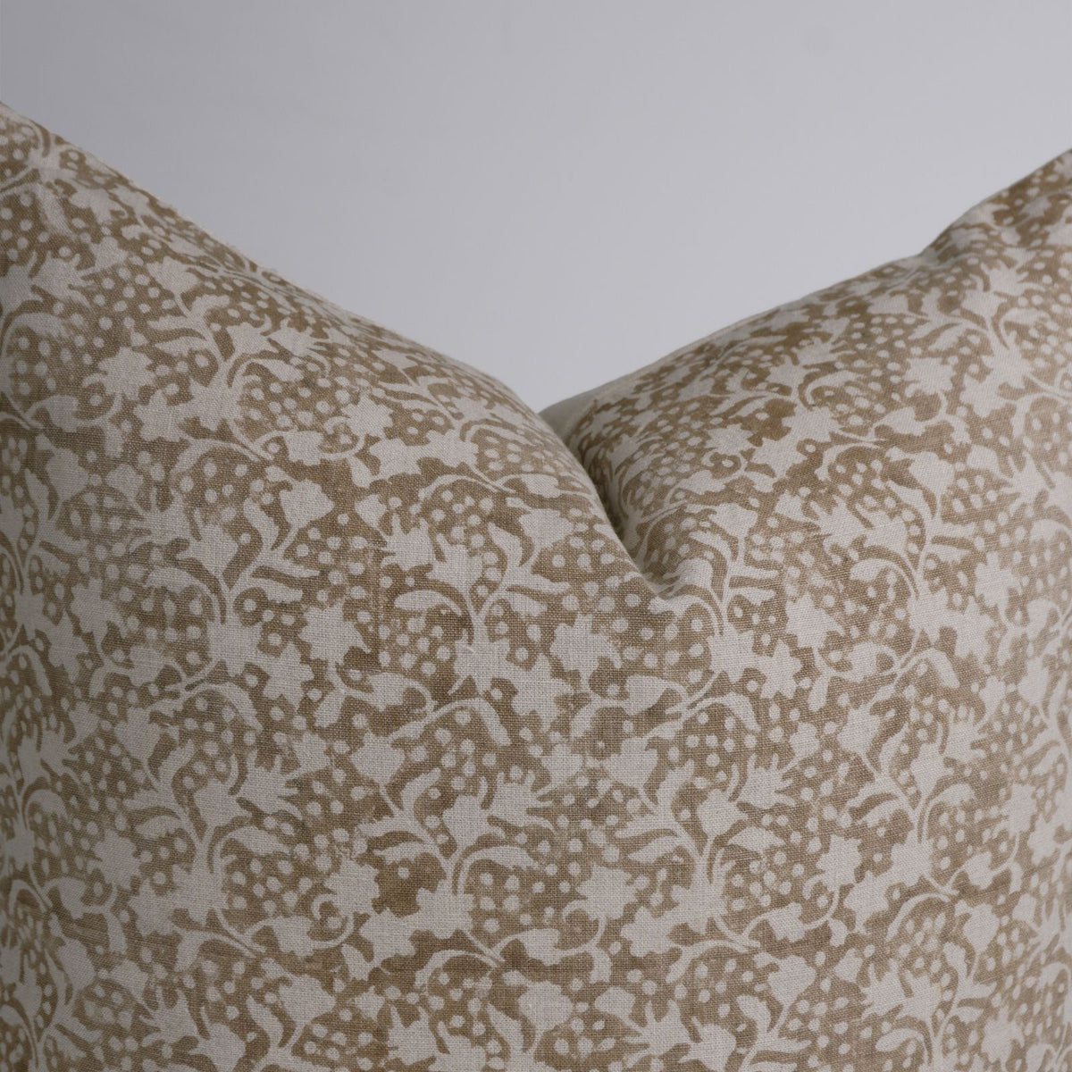 Indian Print Pure Linen Brown Cushion Cover - Firoza