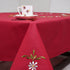 Red Green Floral Embroidered Cotton Table Cover | Dining Decor