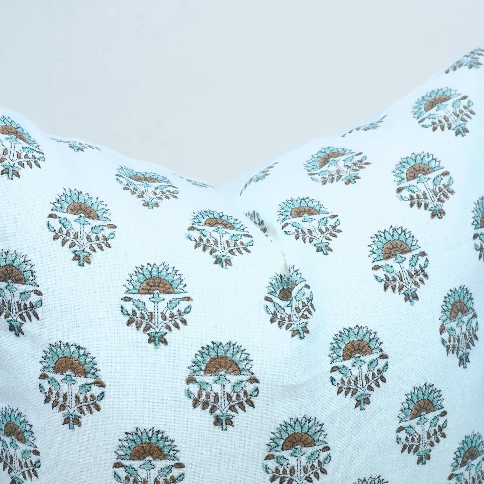 Hand Block Print Boho Cushion Cover | Inderjeet Linen Gray