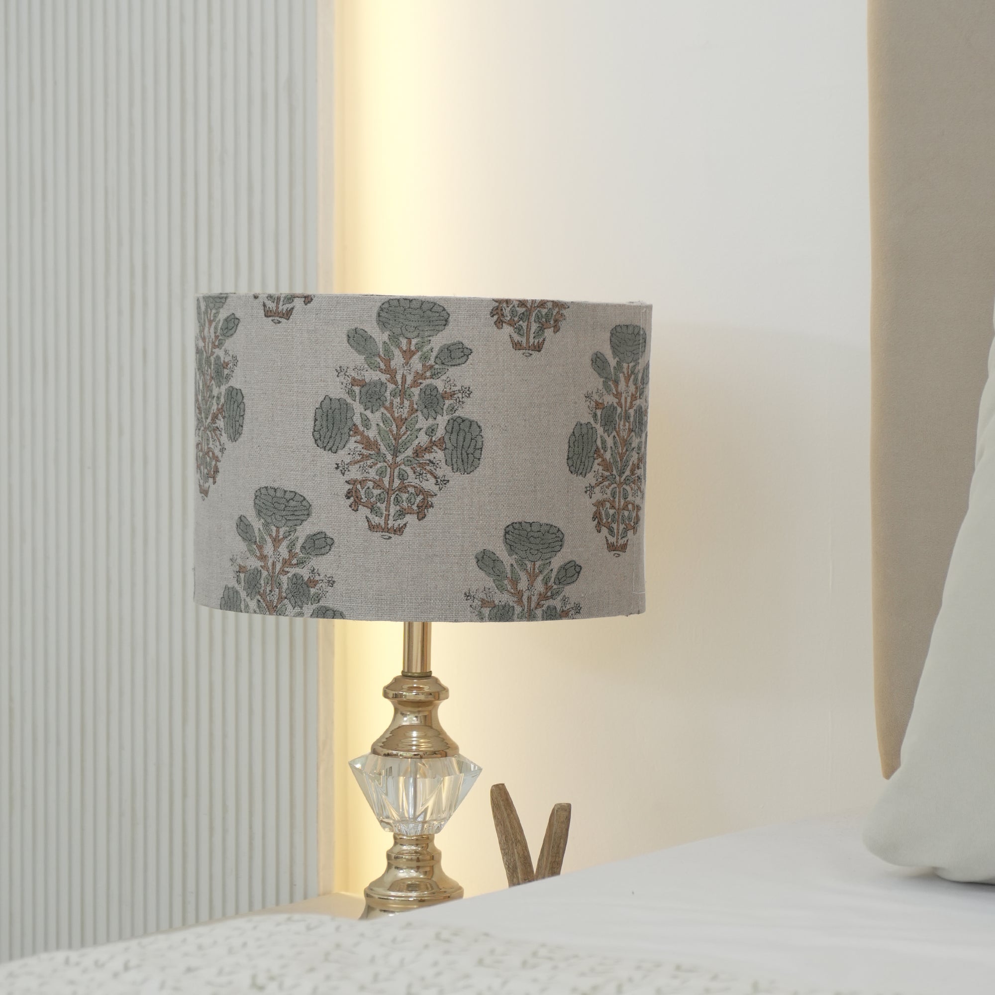 Artisan Made Block Print Heavy Linen Boho Lampshade - Swadesh