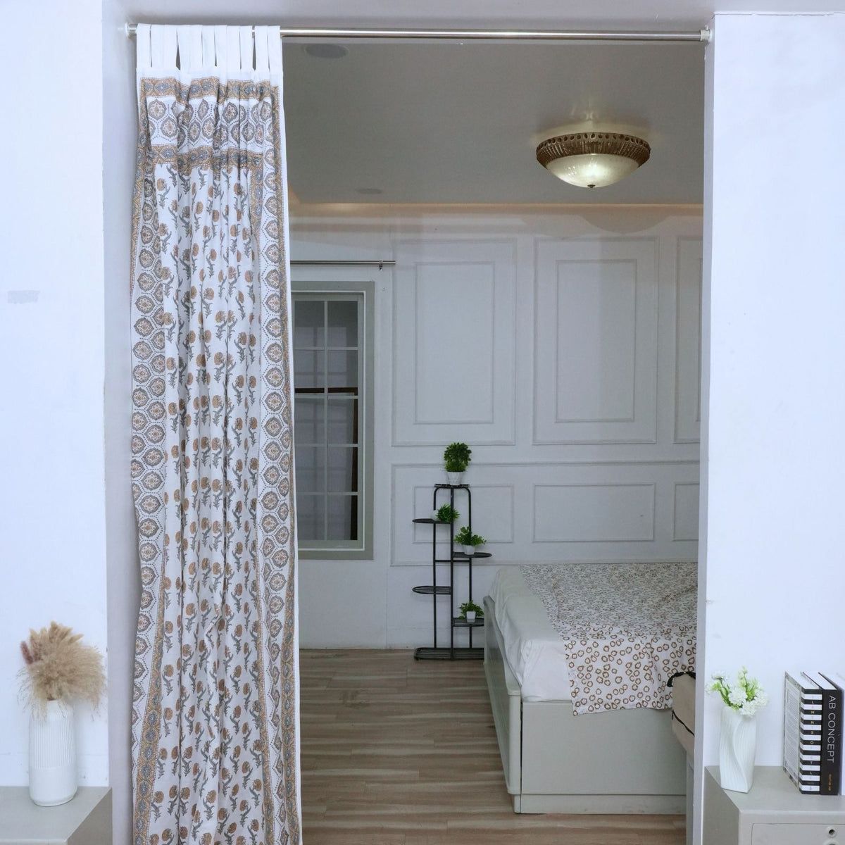Handmade 100% Cotton Tab Top Curtain - Daffodil