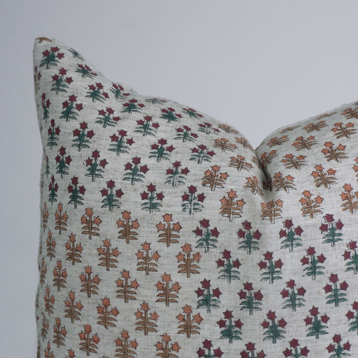 Handmade Viscose Linen Cushion Cover - Kesariya