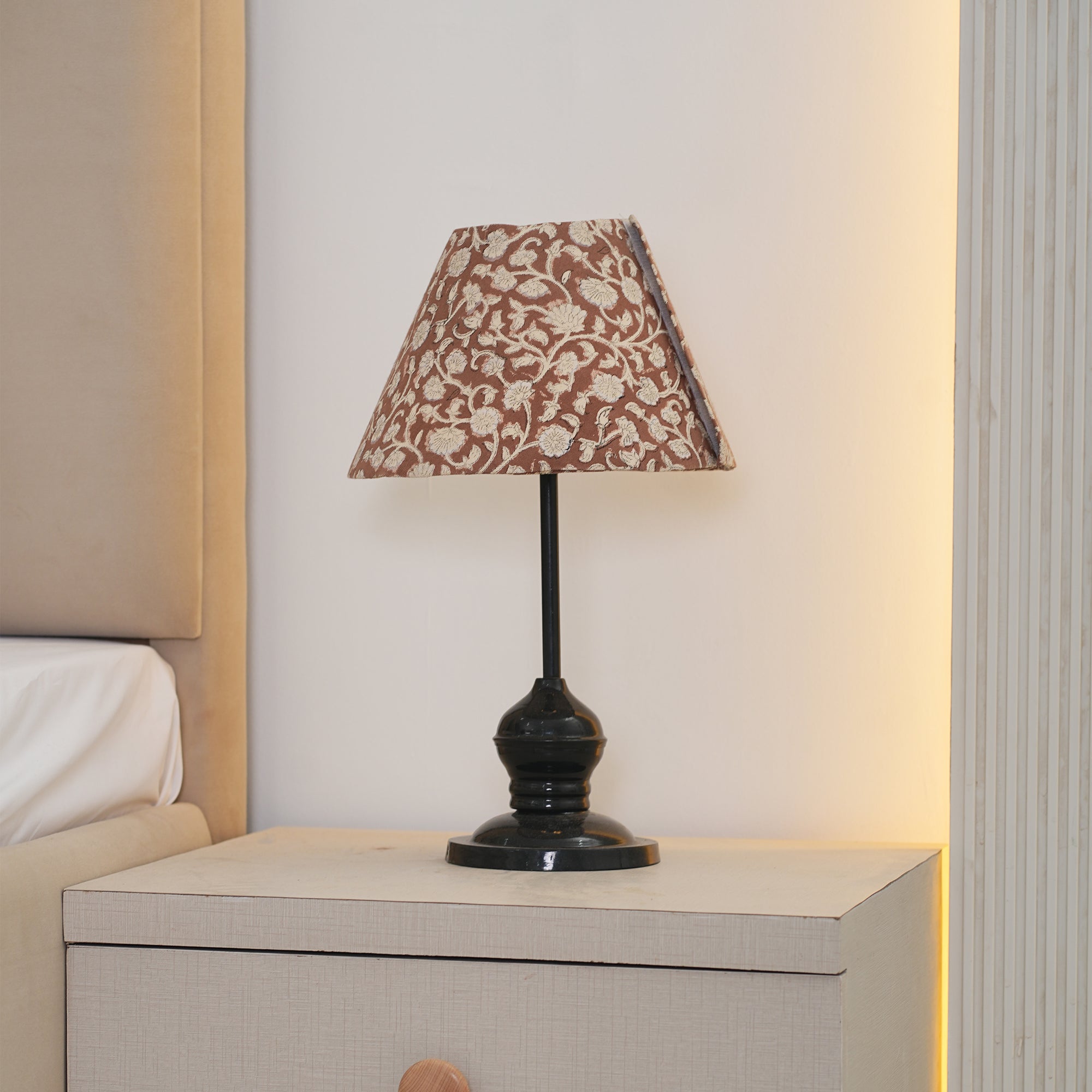 Block Print Duck Canvas Lampshade for Farmhouse Decor  || Saraswati