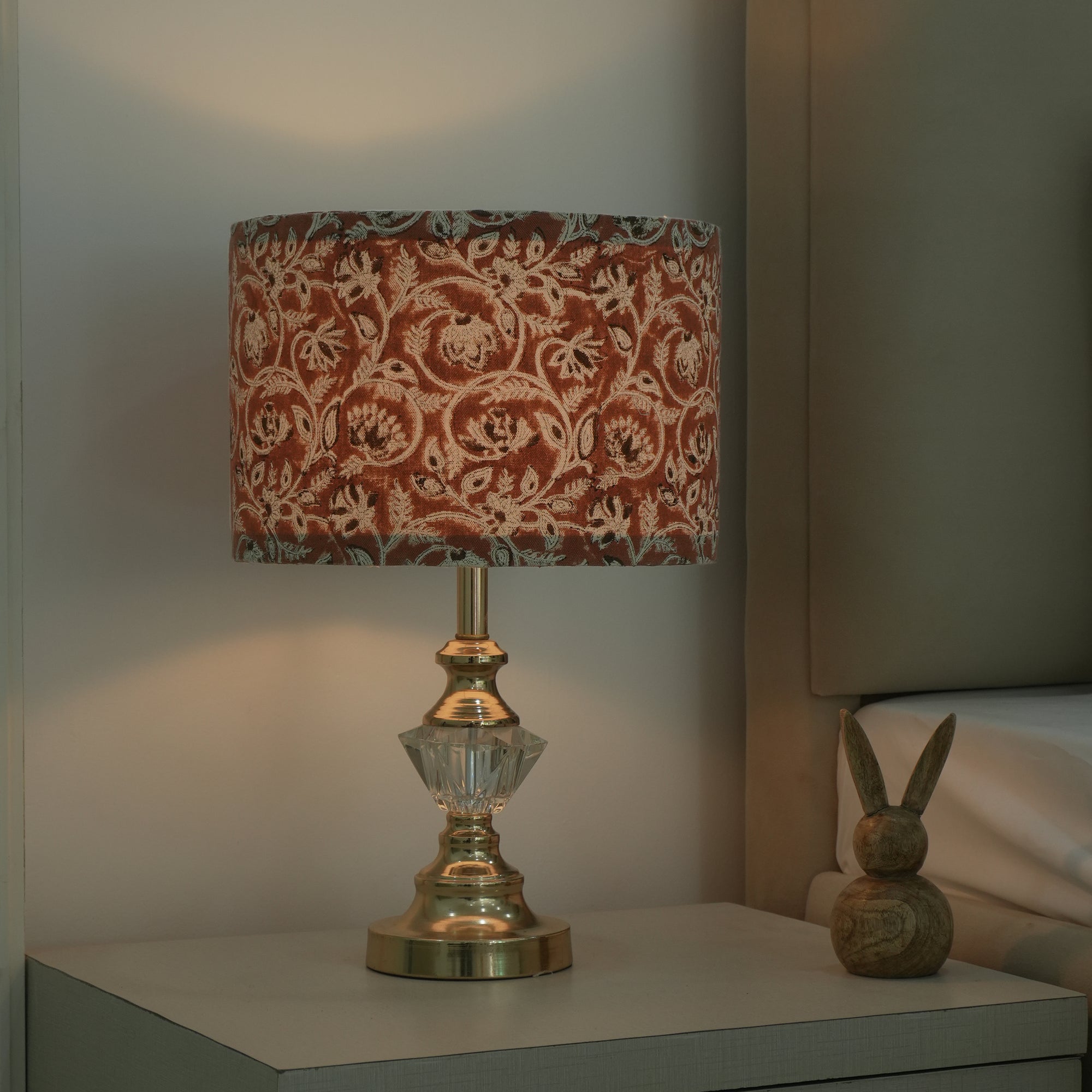 Jaipur Handicraft Rust Saraswati Print Duck Canvas Lampshade