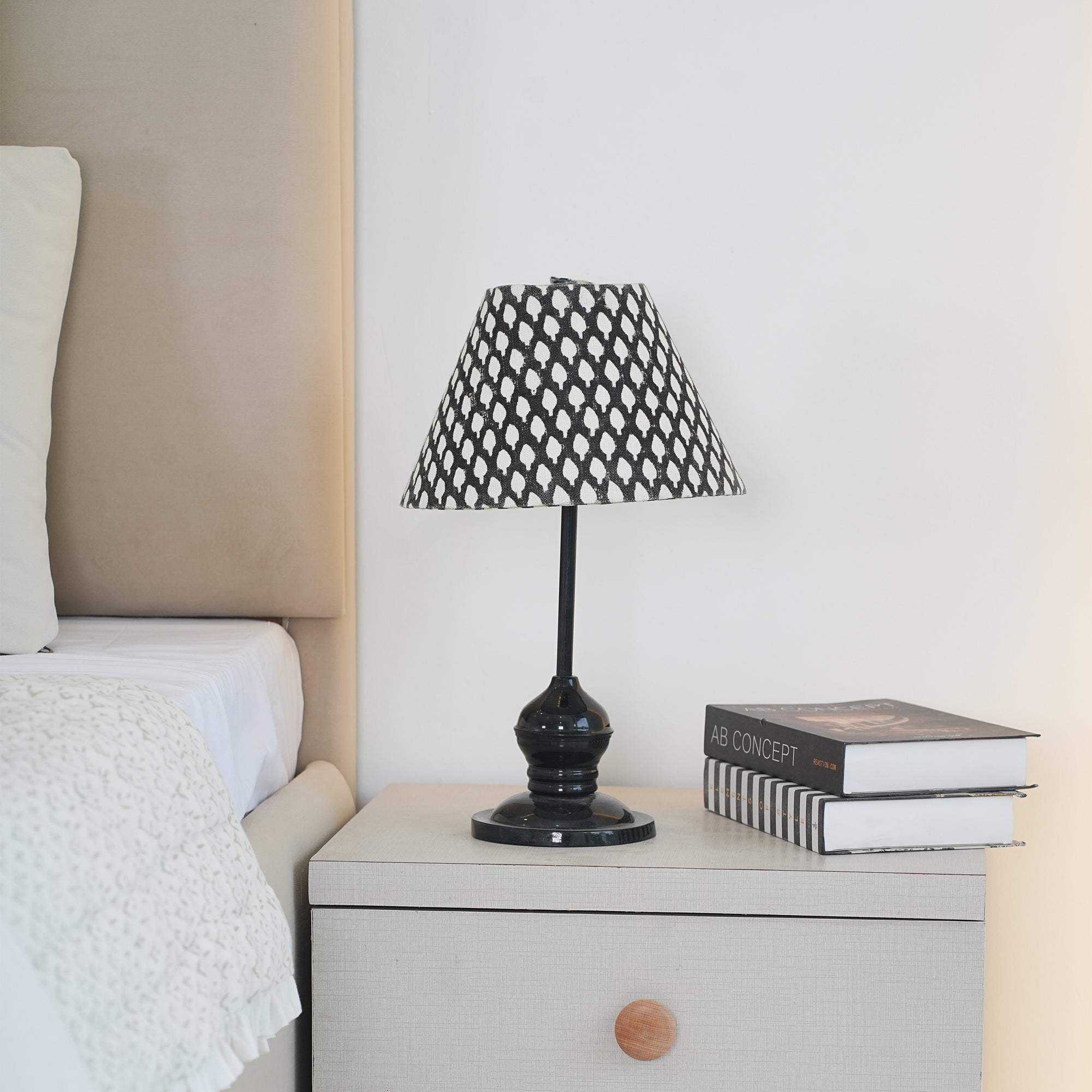 Handmade Off-White Linen Home Decor Lampshade - Khushbu