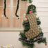 Handcrafted Damaru Sage Green With Pom Pom Floral Thick Linen Block Printed Christmas Stockings