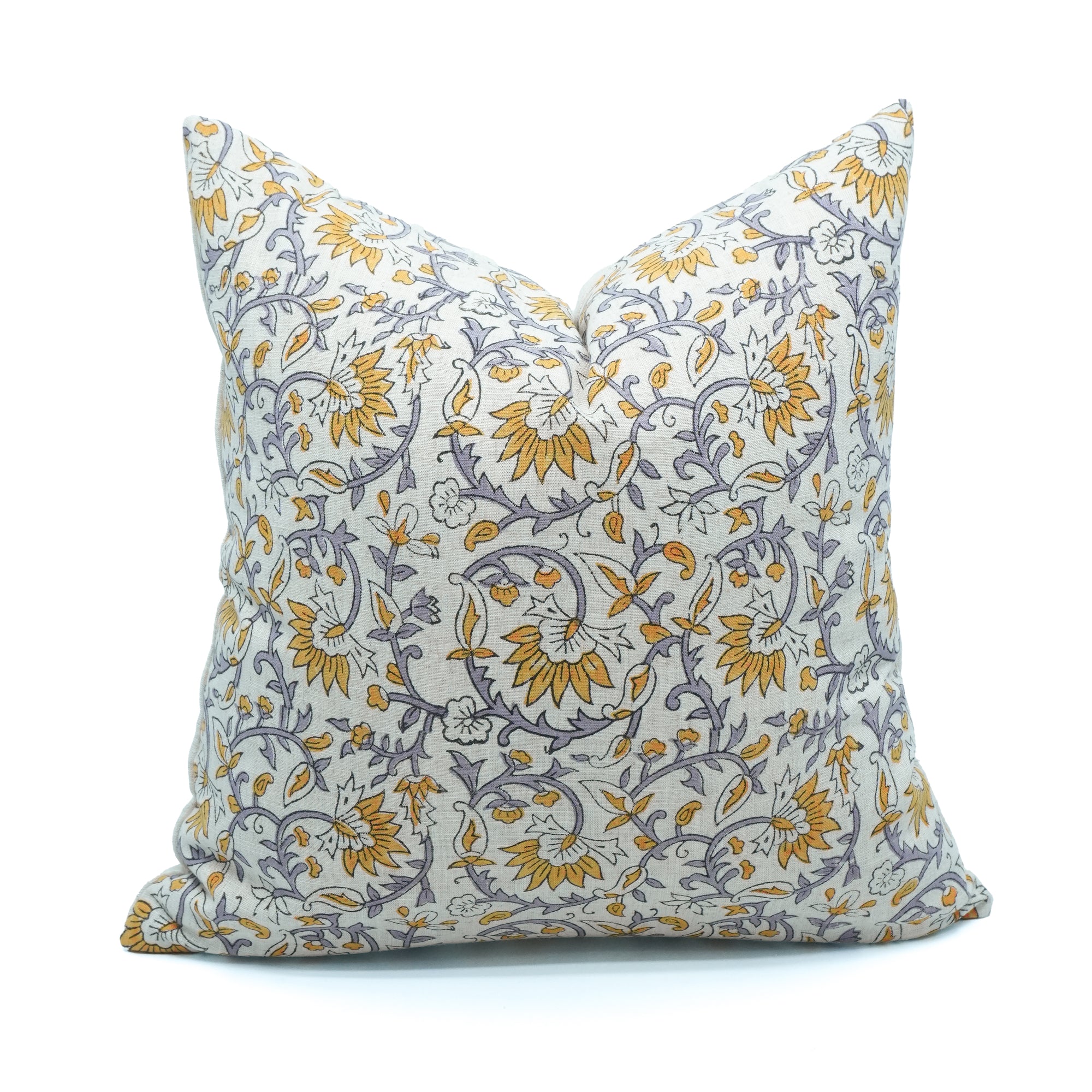 Madhav Indian Block Print Viscose Linen Cushion Cover