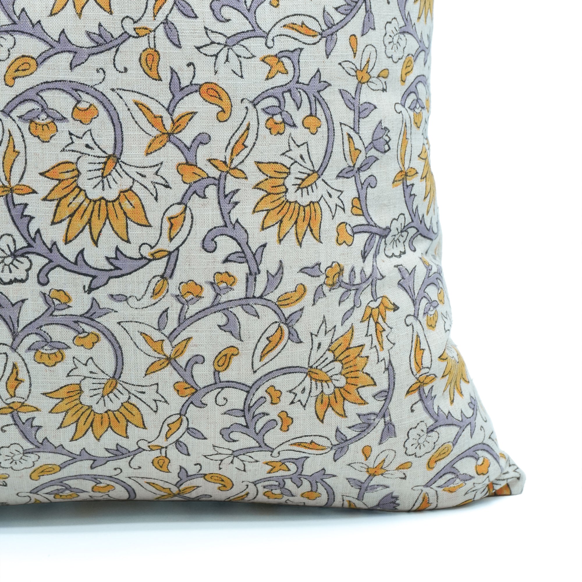 Madhav Indian Block Print Viscose Linen Cushion Cover