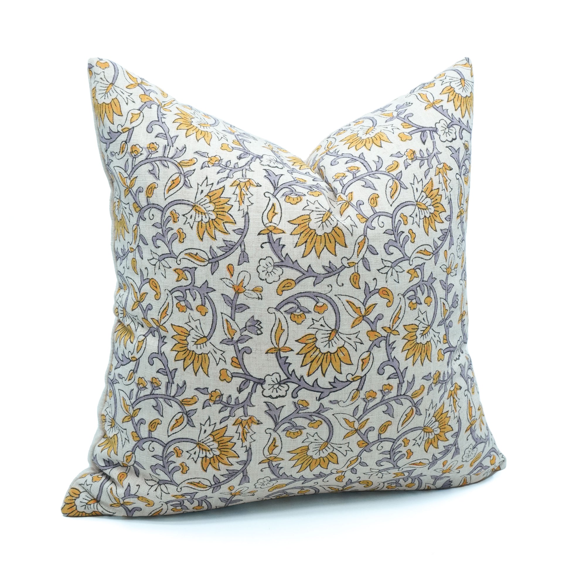 Madhav Indian Block Print Viscose Linen Cushion Cover