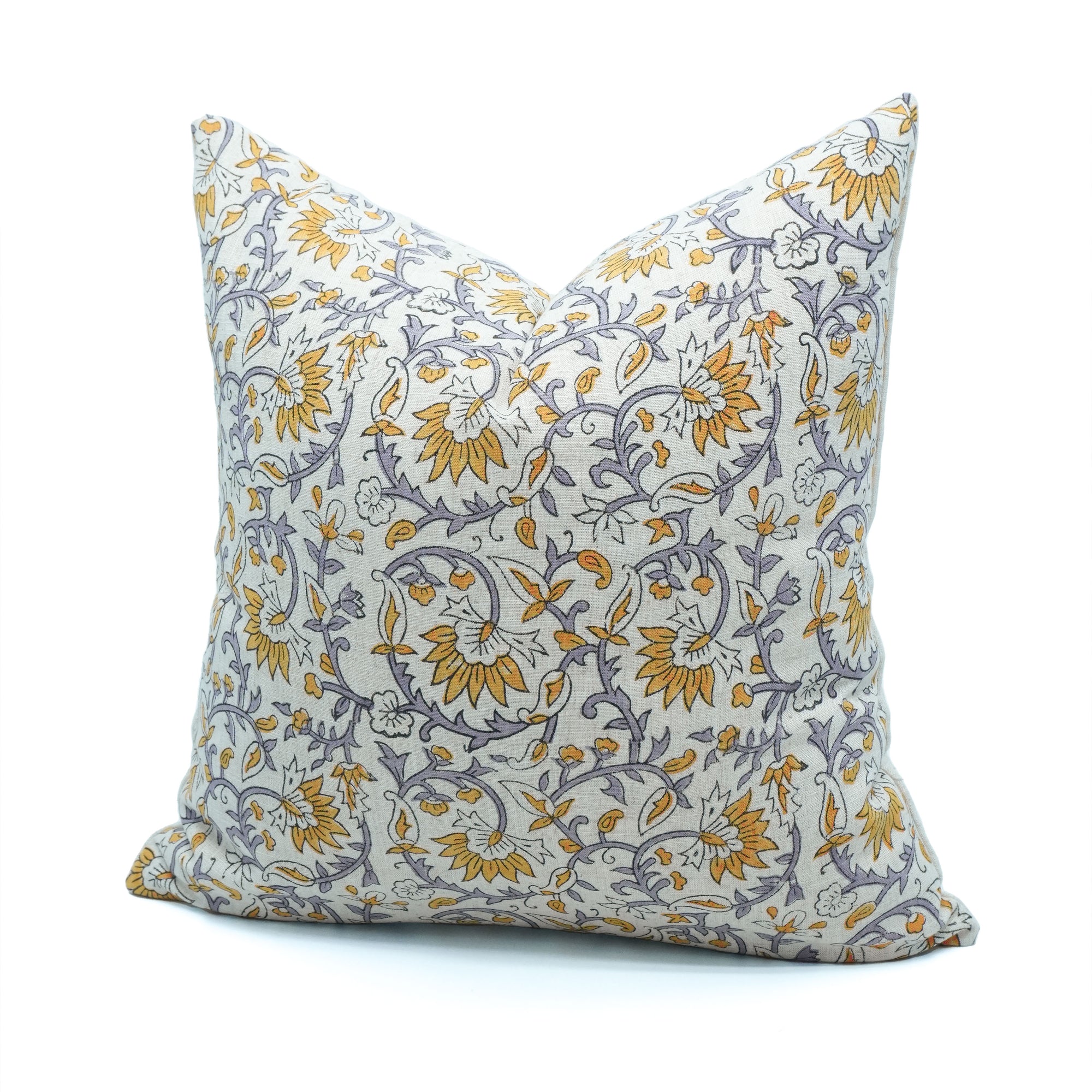 Madhav Indian Block Print Viscose Linen Cushion Cover
