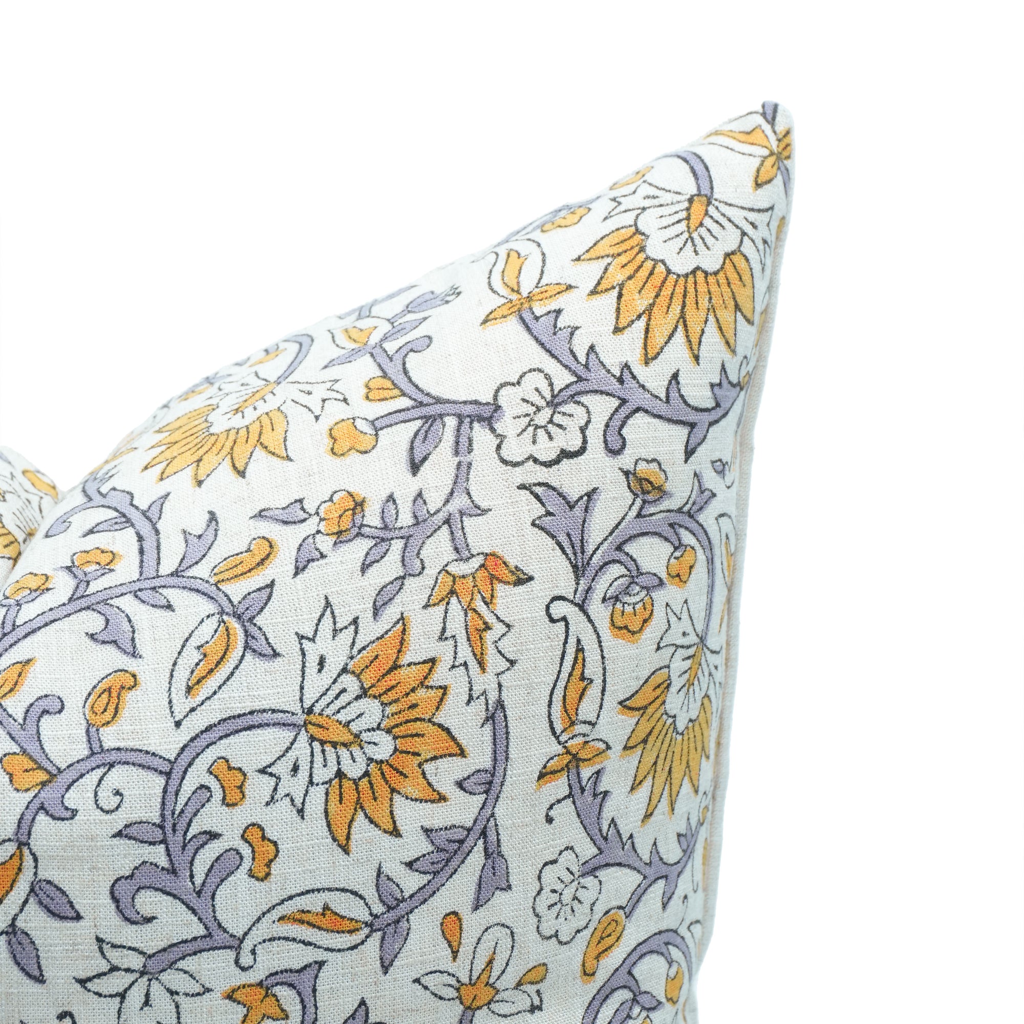 Madhav Indian Block Print Viscose Linen Cushion Cover
