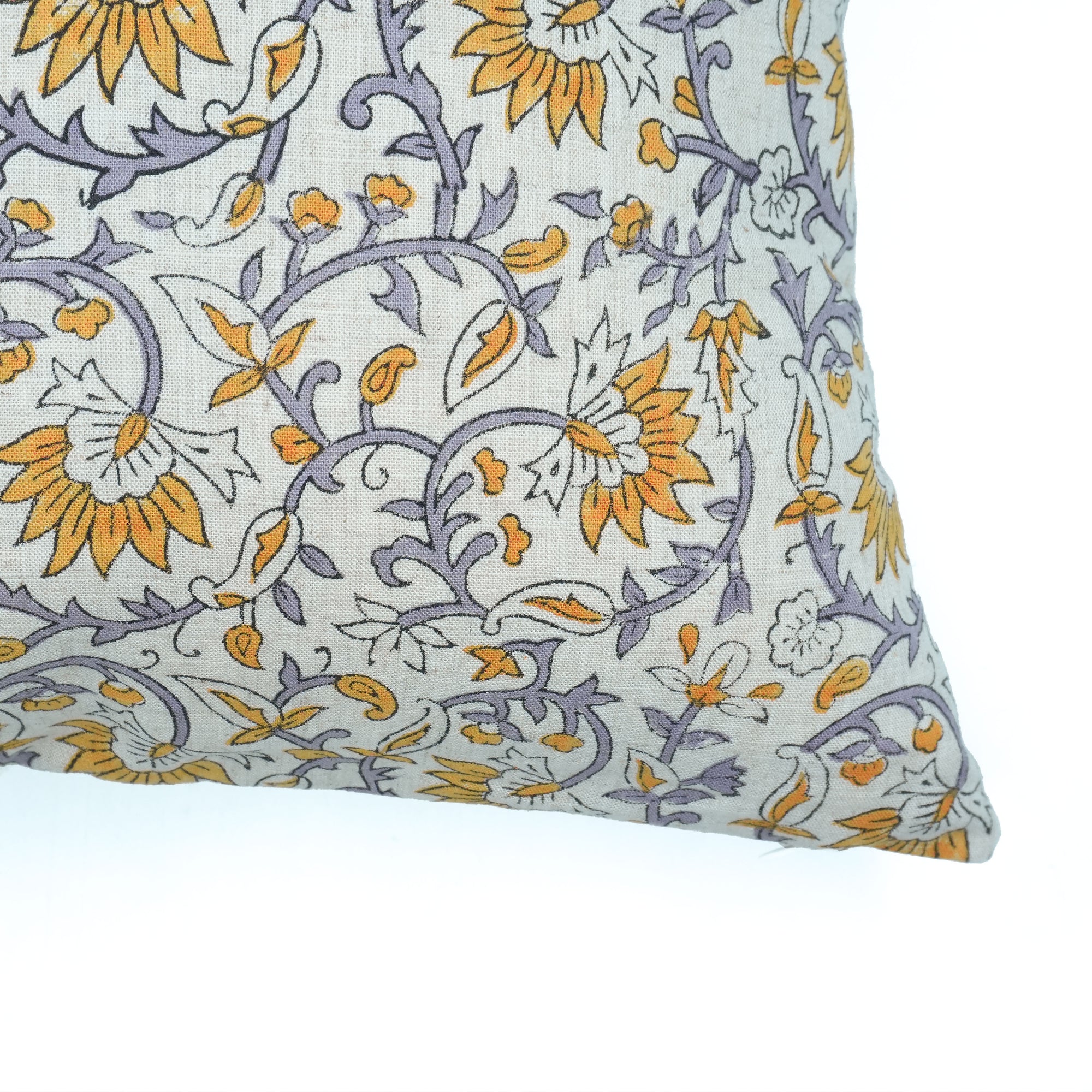 Madhav Indian Block Print Viscose Linen Cushion Cover