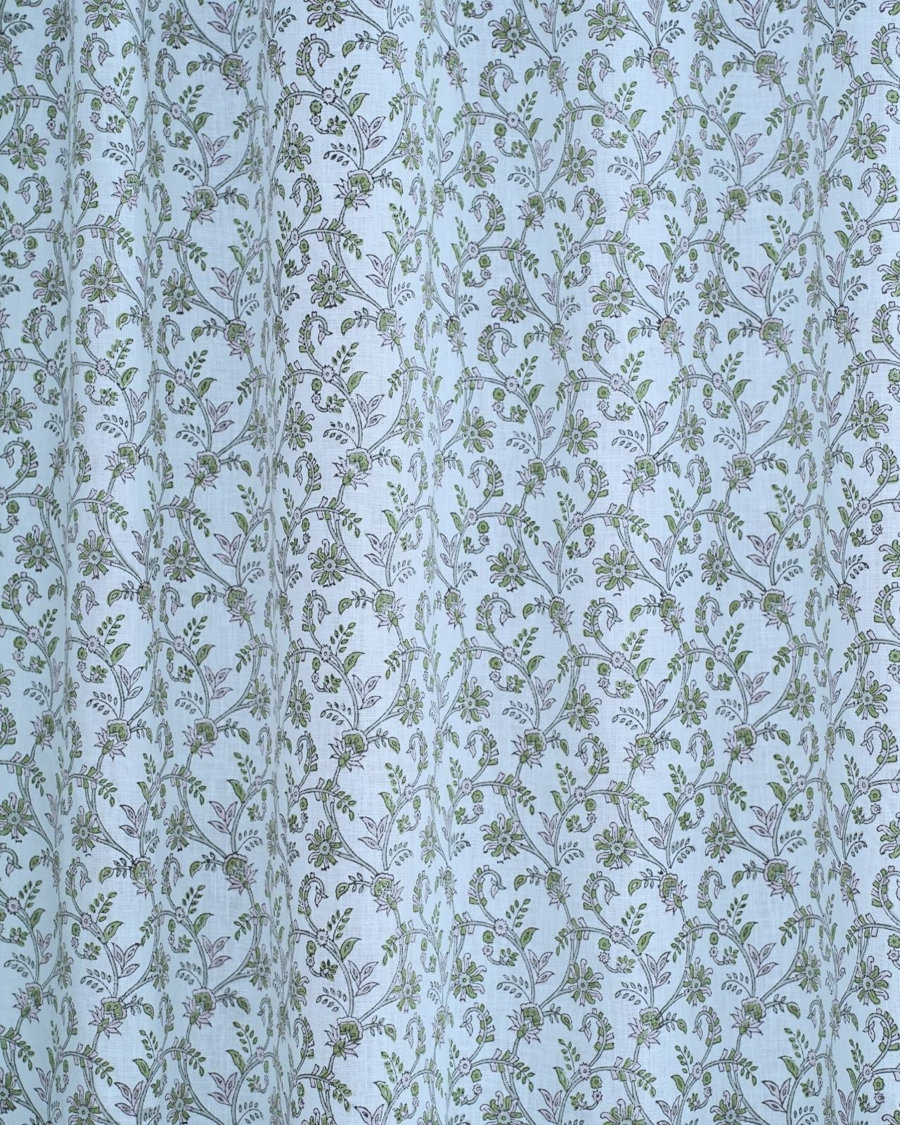Floral Handcrafted Boho Curtain on Viscose Colored Linen || Varanasi