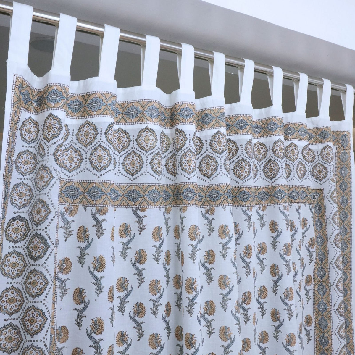 Handmade 100% Cotton Tab Top Curtain - Daffodil
