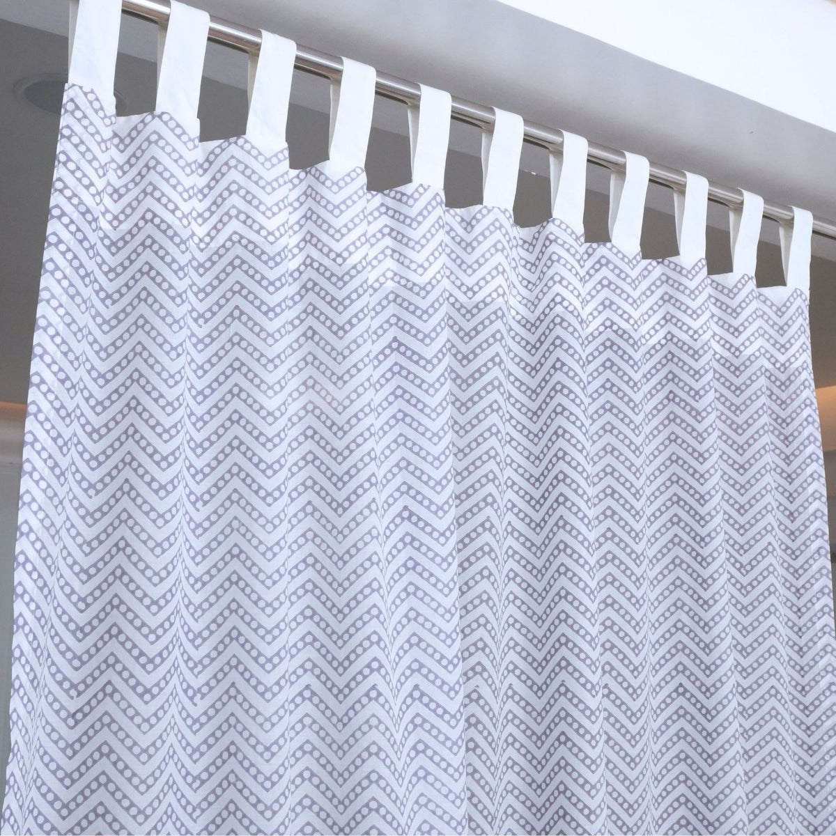 Hand Block Printed Window Cotton Curtain - Tarang