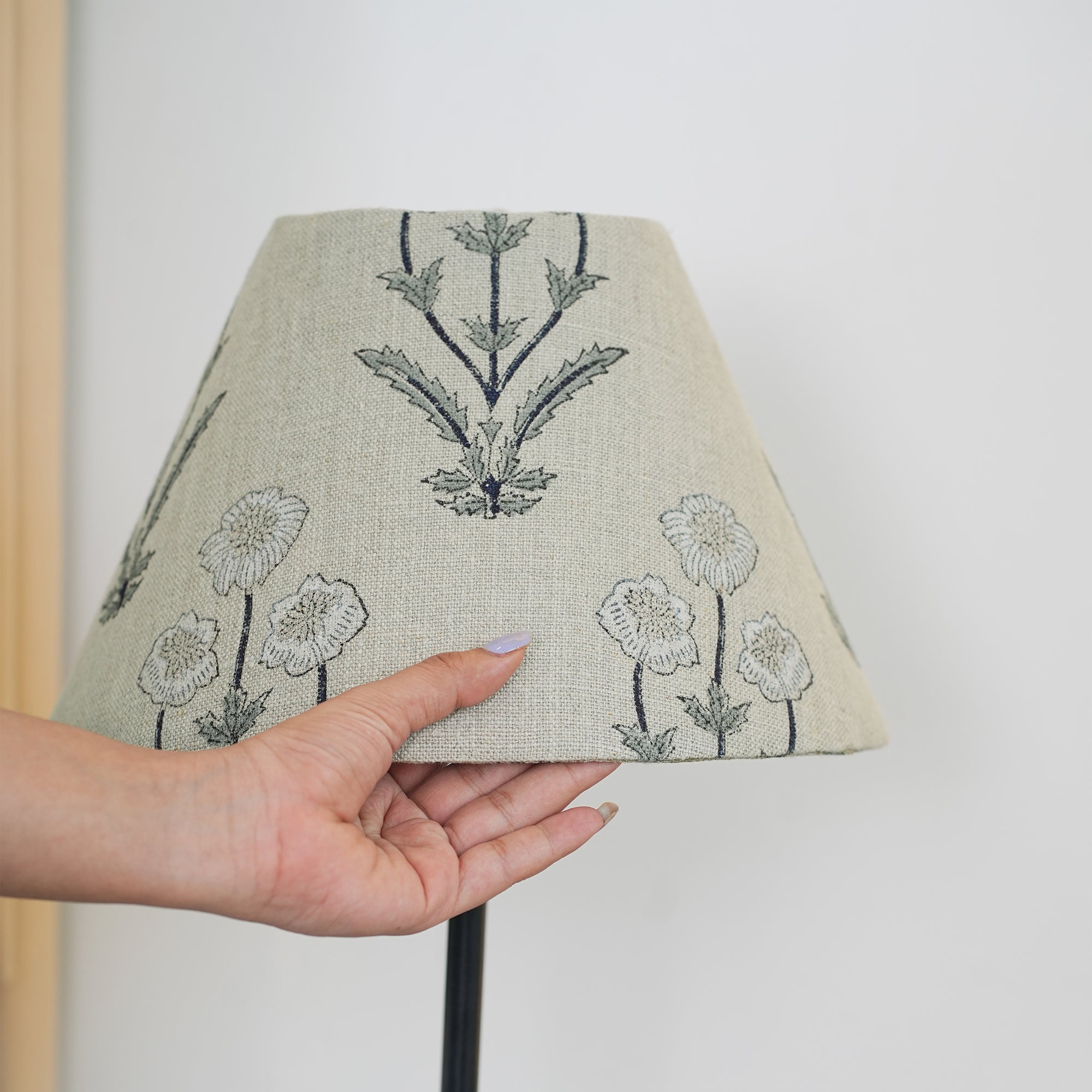 Amitabh Block Printed Thick Linen Coolie Table Lampshade