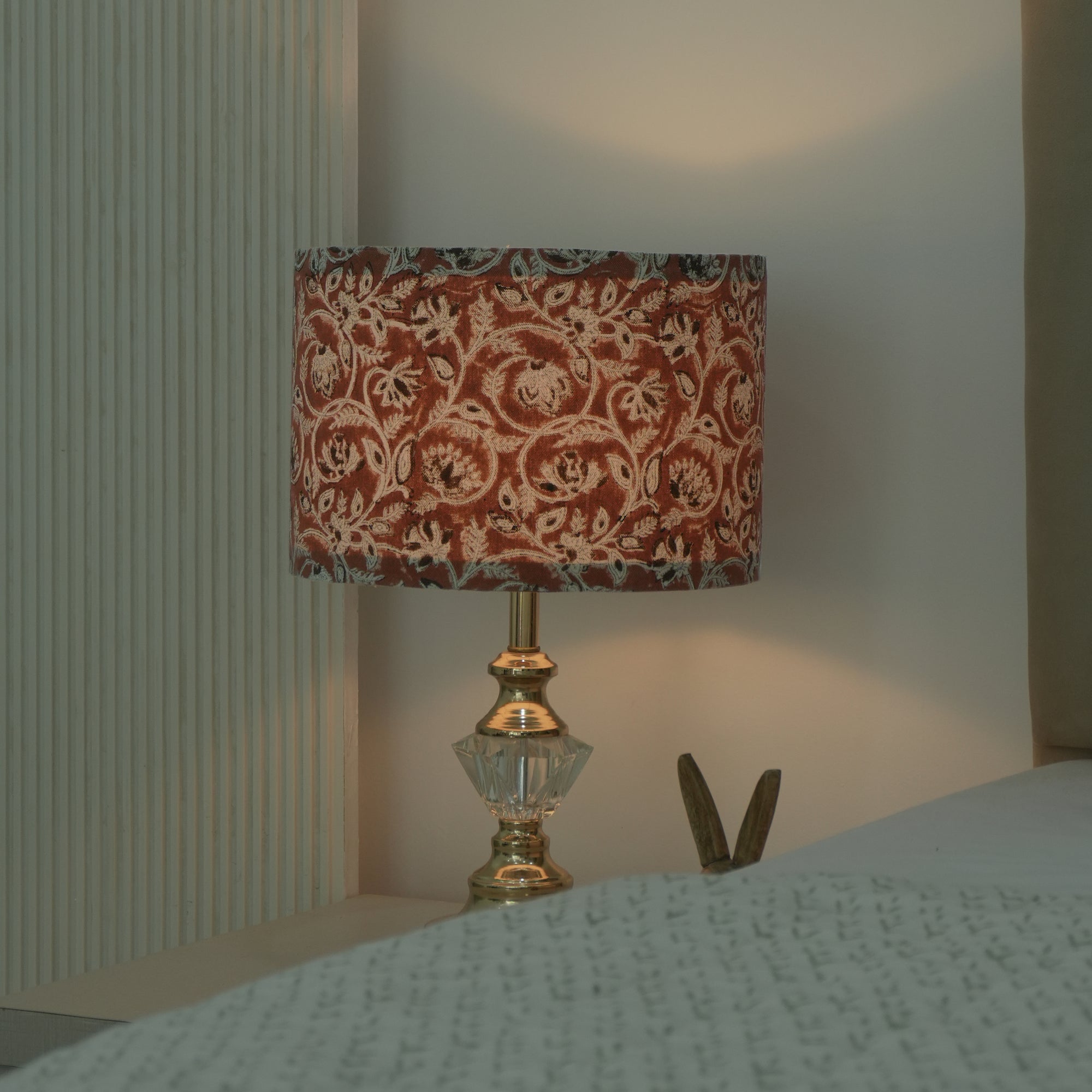 Jaipur Handicraft Rust Saraswati Print Duck Canvas Lampshade