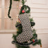 Handcrafted Tulsi Buti Gray & Beige Floral Pure Linen Block Printed Christmas Stockings Elegant Festive Farmhouse Decor