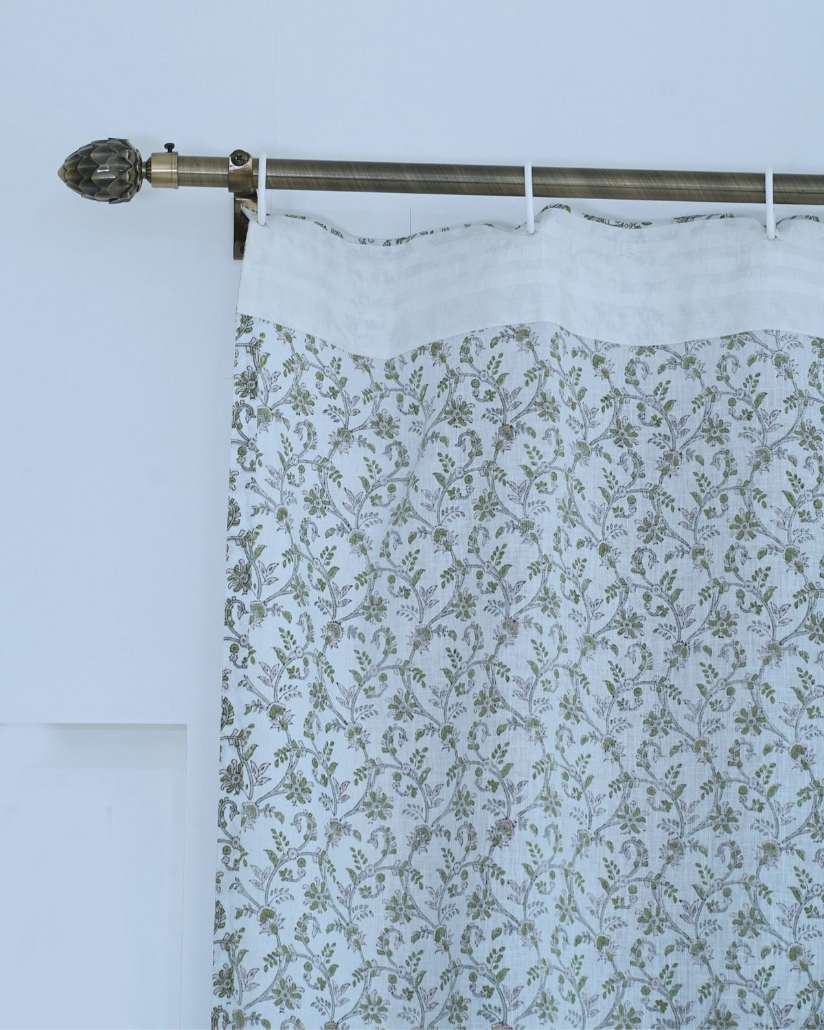 Floral Handcrafted Boho Curtain on Viscose Colored Linen || Varanasi