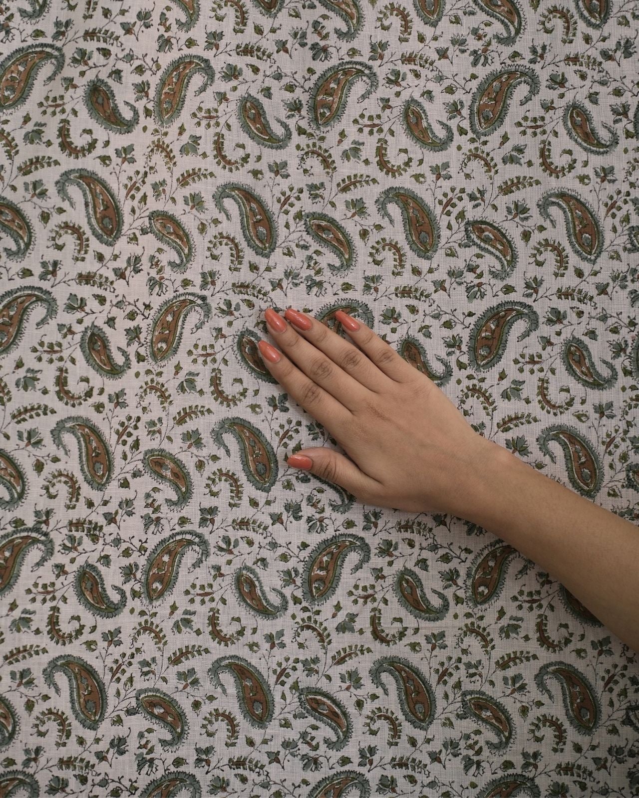 Wooden Block Print Gray Floral Window Drapery Curtains - Keri Jaal