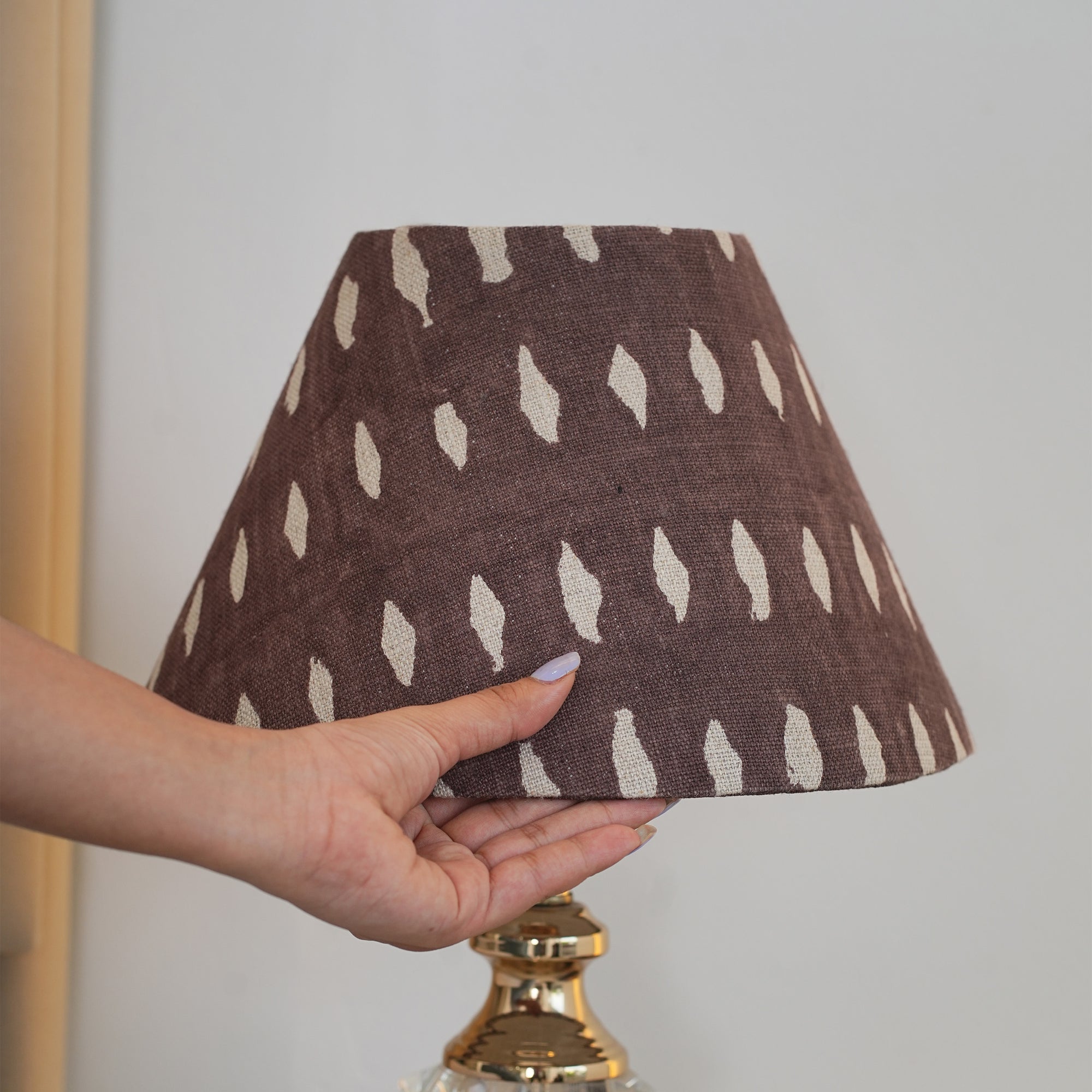 Jaipur Handicraft Linen chocolate Brown Lampshade - Omji