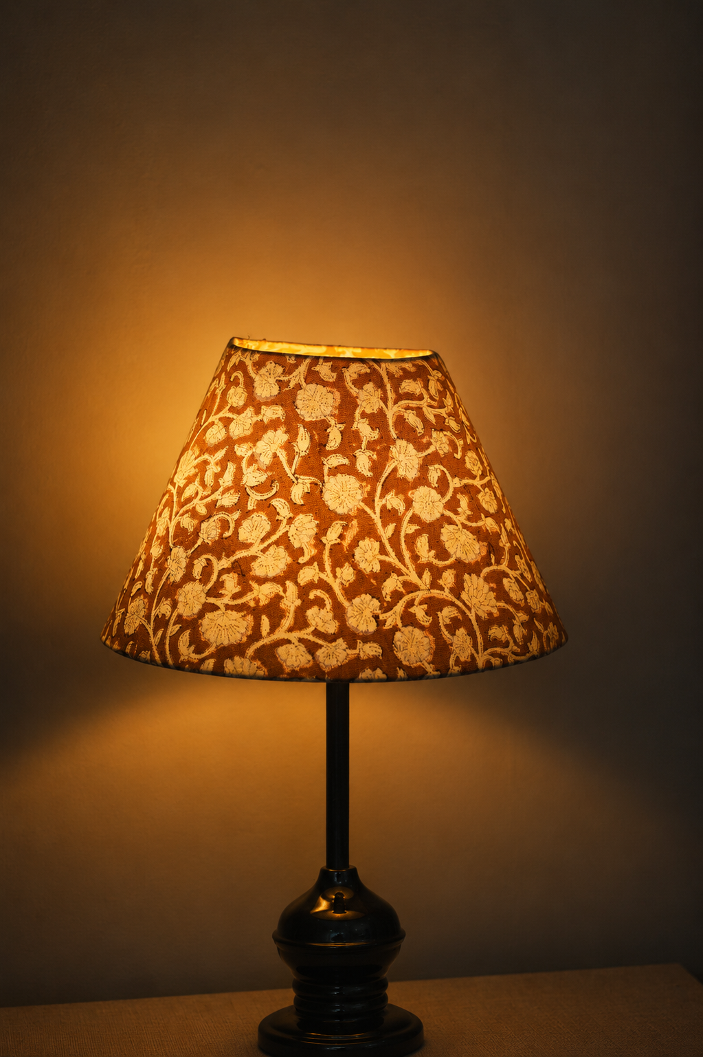 Block Print Duck Canvas Lampshade for Farmhouse Decor  || Saraswati