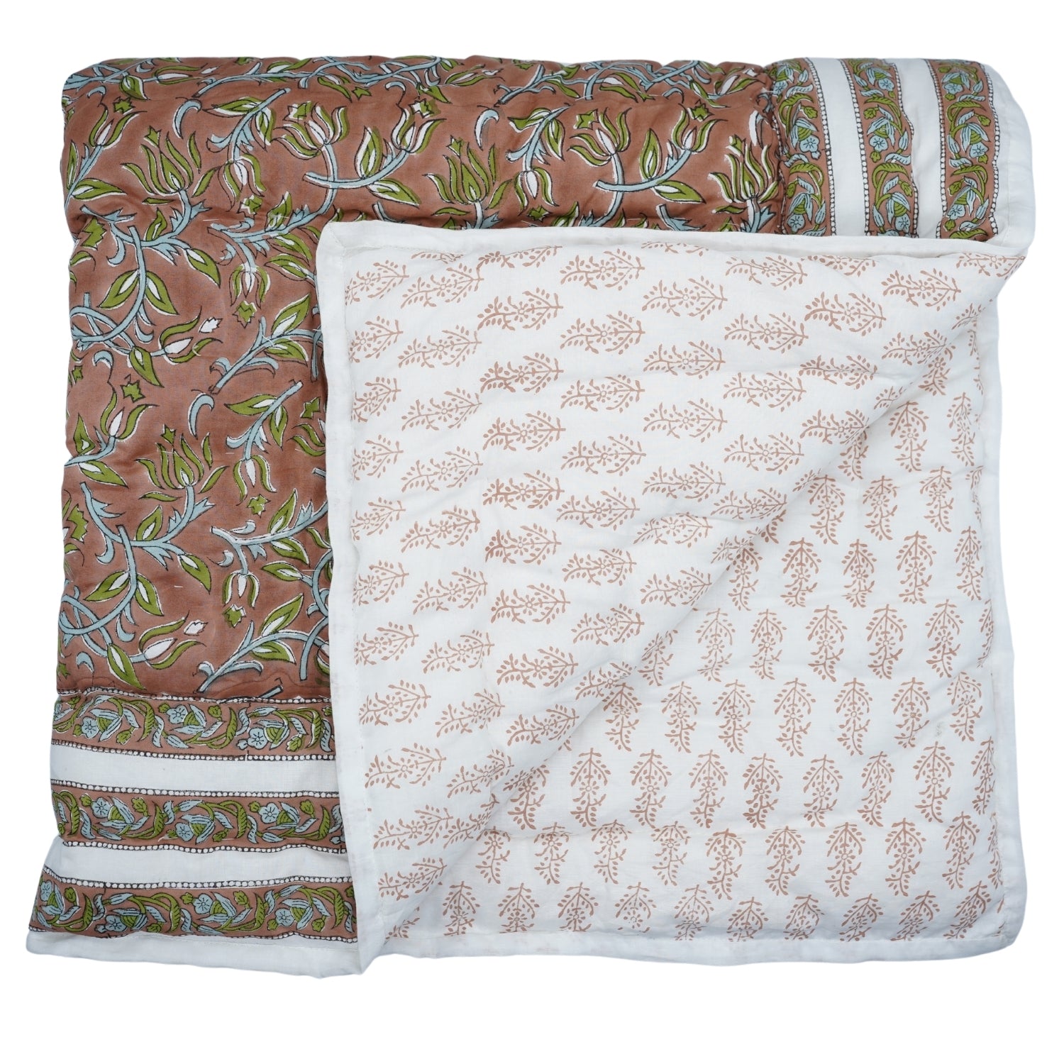 Kamal Dutta Hand Block Print Reversible Cotton Quilt
