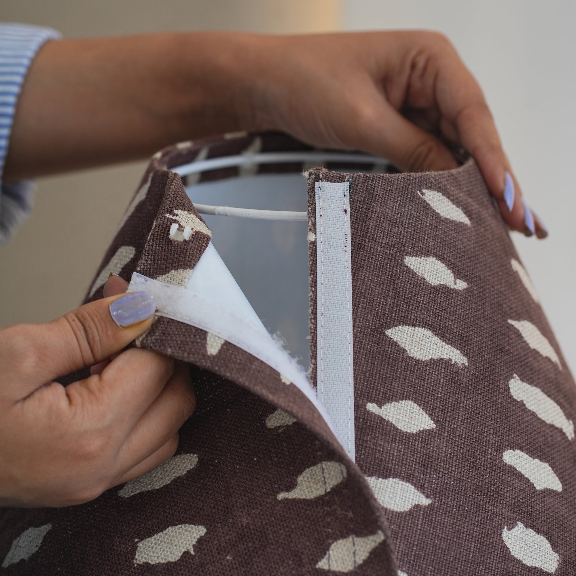 Jaipur Handicraft Linen chocolate Brown Lampshade - Omji