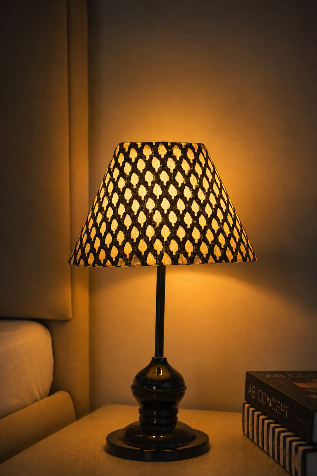 Handmade Off-White Linen Home Decor Lampshade - Khushbu