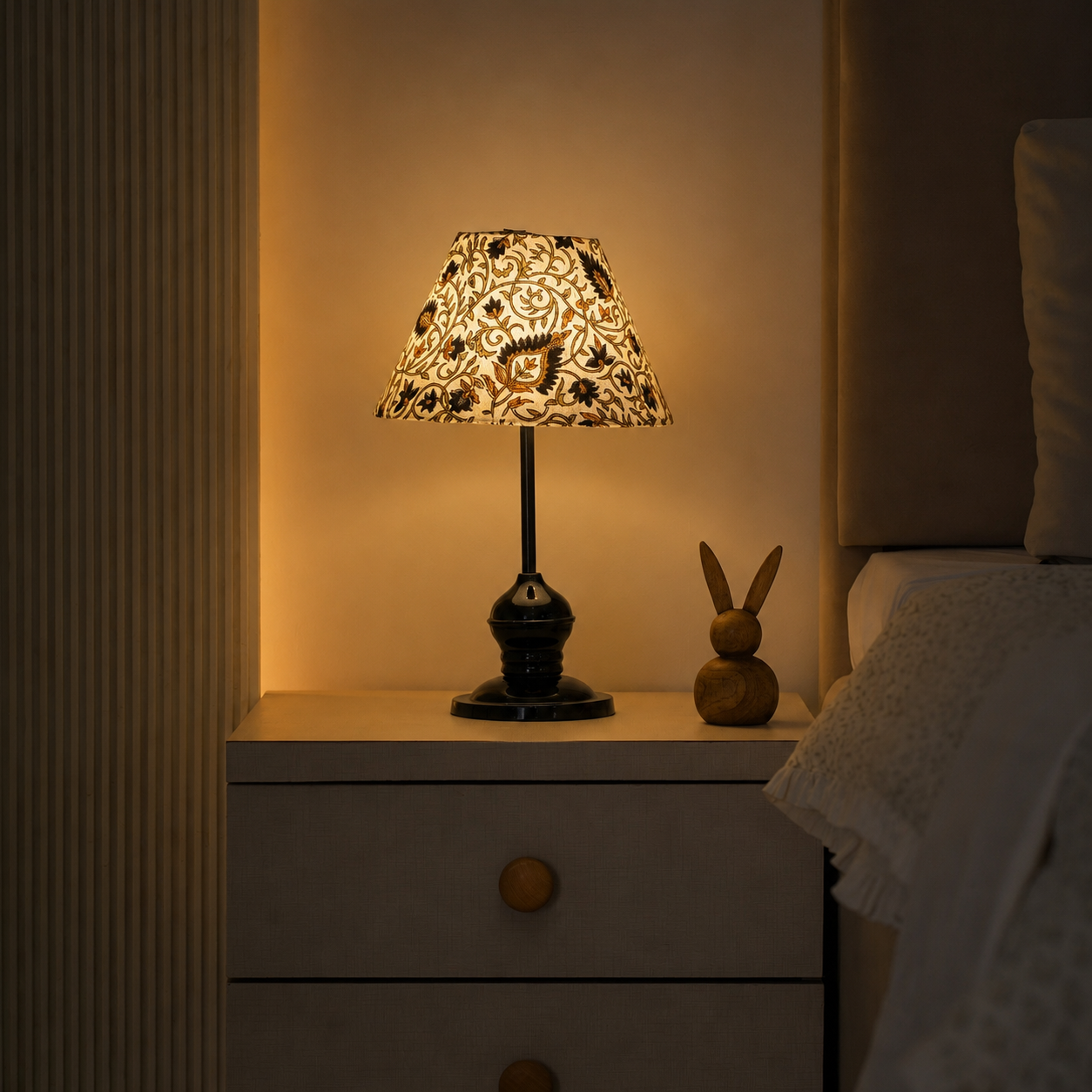 Block Printed Cotton Linen Decorative Lampshade - Hawa Mahal