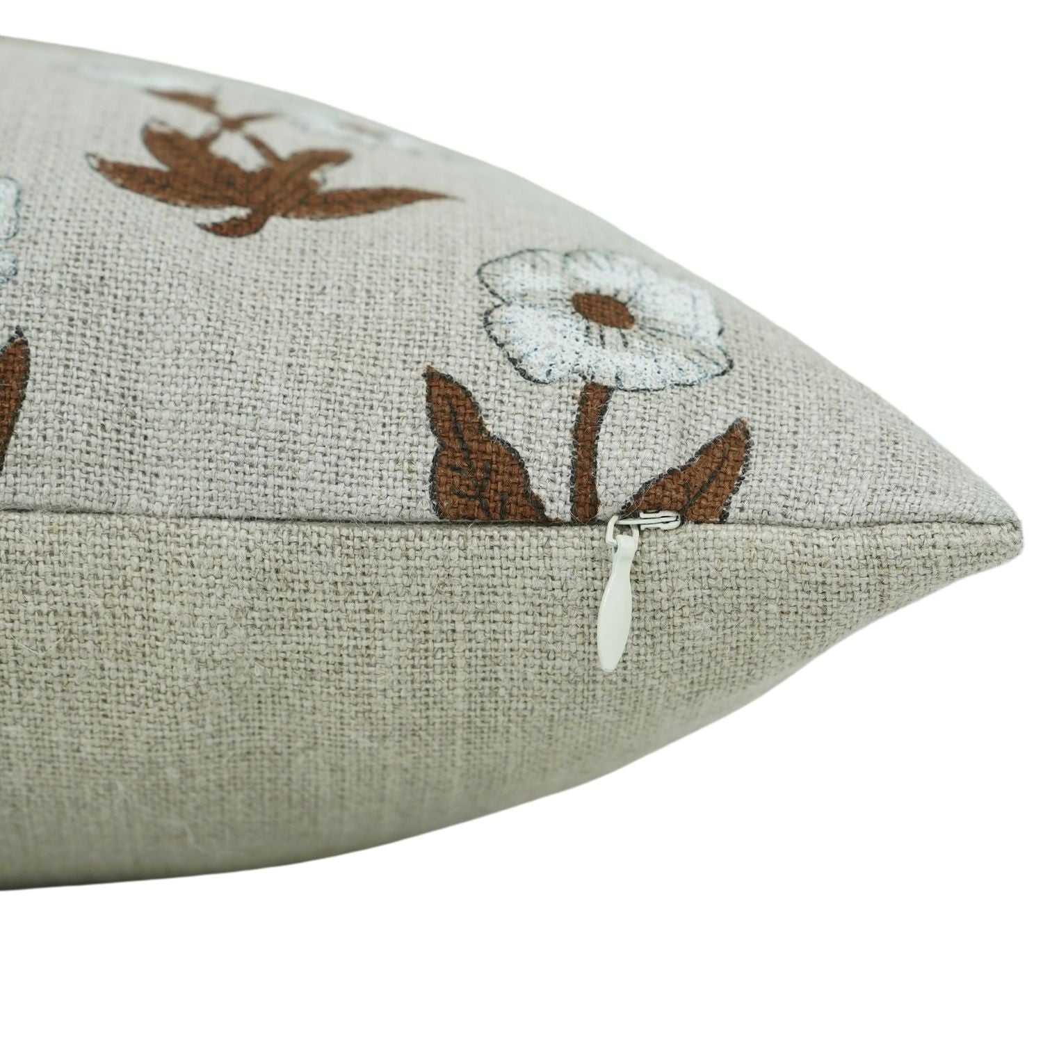 Block Printed Thick Linen Pillow Cover - Kirti By Fabdivine