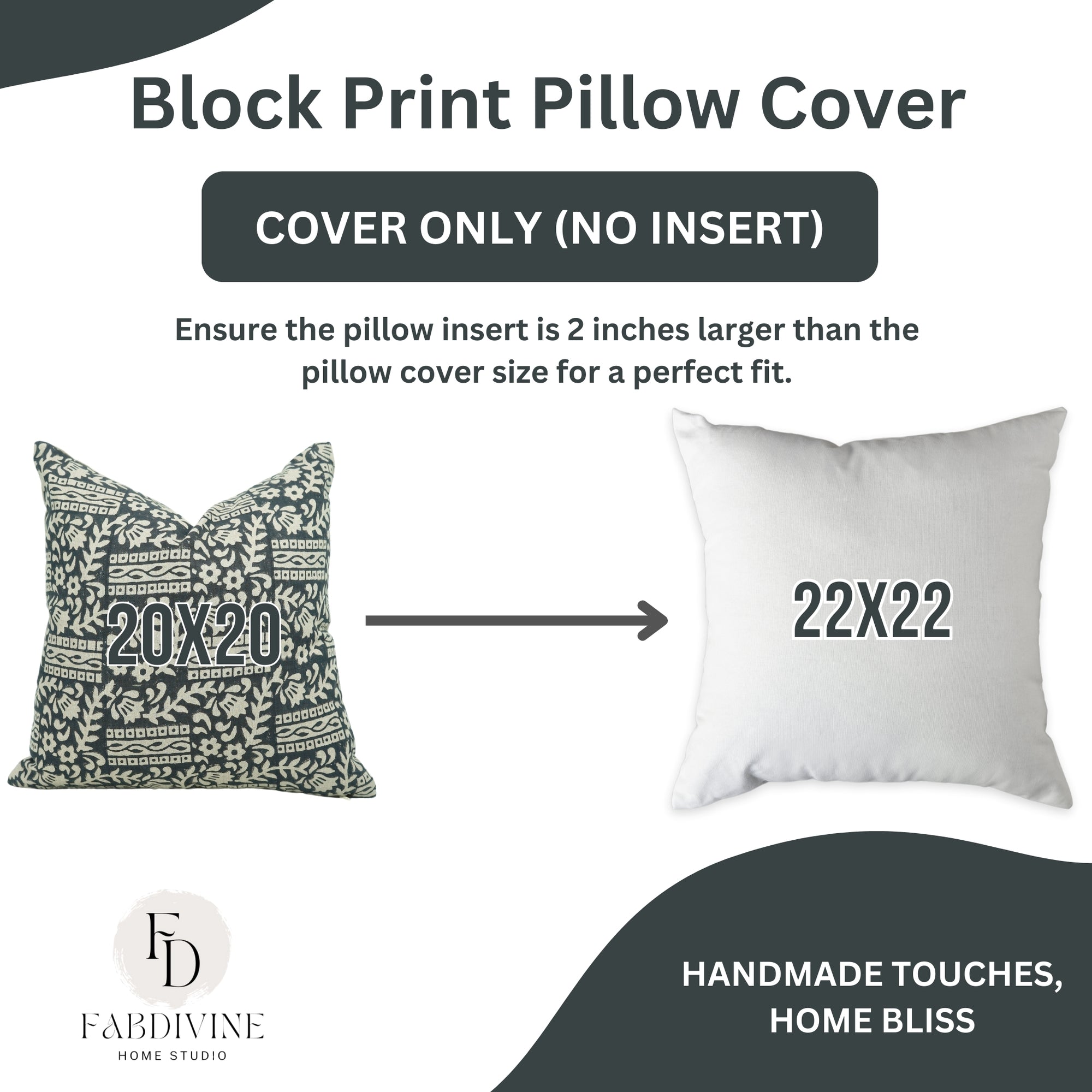 Floral Handmade Black Pure Linen Pillow Cover - Mumtaj
