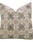 Indian Hand Printed Black and Brown Floral Throw Cushion Case in Pure Linen – Chakrvyuh Design