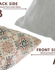 Indian Hand Printed Black and Brown Floral Throw Cushion Case in Pure Linen – Chakrvyuh Design