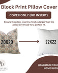 Indian Hand Printed Black and Brown Floral Throw Cushion Case in Pure Linen – Chakrvyuh Design
