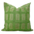 Indian Hand-Stamped Green Floral Linen Blend Boho Throw Pillow Cover for Indoor Decor – Yug