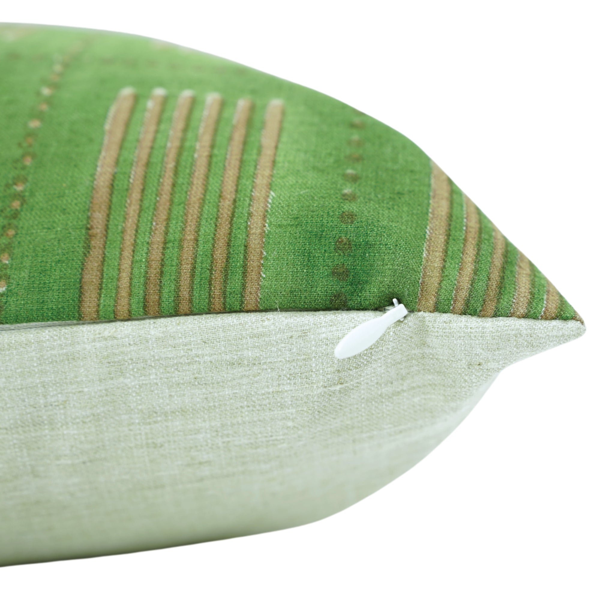 Indian Hand-Stamped Green Floral Linen Blend Boho Throw Pillow Cover for Indoor Decor – Yug 